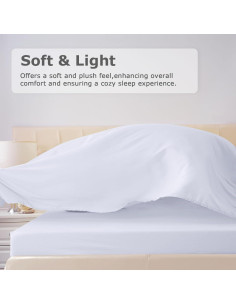Juego de Sábanas Individual Homilay Microfibra 3 Piezas Blanco 2