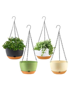 Paquete de 4 macetas colgantes KPUVX 20.3 cm multicolor