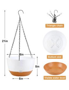 Paquete de 4 macetas colgantes KPUVX 20.3 cm multicolor 2