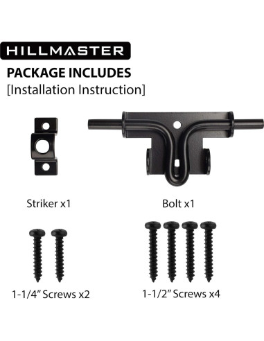 Cerradura Deslizante HILLMASTER para Puerta de Madera 16.19 cm