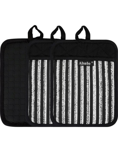 Juego de Agarraderas de Silicona Alselo 3 Piezas Antideslizantes Juego de Agarraderas de Silicona Alselo 3 Piezas Antideslizantes