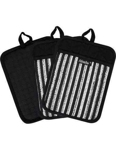 Juego de Agarraderas de Silicona Alselo 3 Piezas Antideslizantes