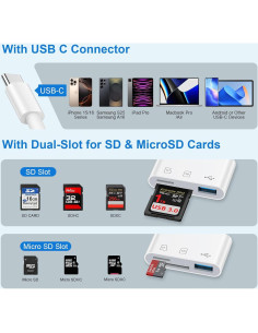 Lector de Tarjetas SD USB-C iHoto para Samsung y iPhone 2