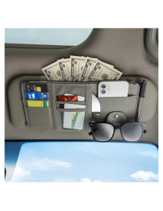 Organizador de Visera de Coche Detcrin - Negro y Gris