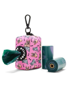 Dispensador de Bolsas de Excremento ATIFBOP Rosa con 30 Bolsas