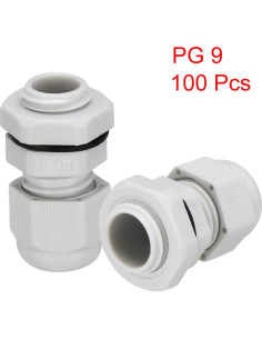 Conector Estanco PG9 uxcell 100 Pcs para Cables 4-8mm 2
