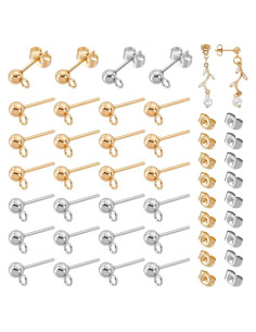 20 Pares de Puntos de Aretes PH PandaHall Acero Inoxidable