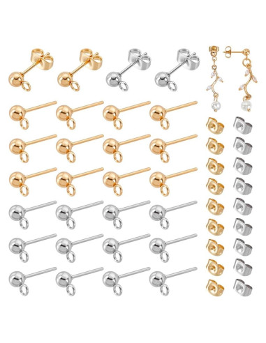 20 Pares de Puntos de Aretes PH PandaHall Acero Inoxidable