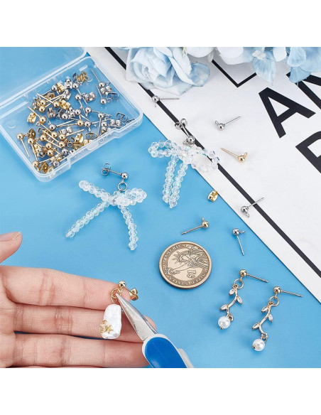 20 Pares de Puntos de Aretes PH PandaHall Acero Inoxidable