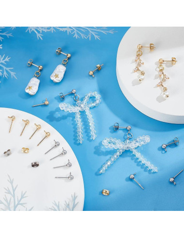 20 Pares de Puntos de Aretes PH PandaHall Acero Inoxidable