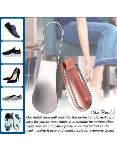Tiradores de Zapatos de Metal Plegables 14.5 cm - EYIWEITING - Paquete de 2