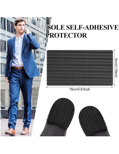 8 Almohadillas Antideslizantes para Zapatos Eurzom 15x8cm Negro 2