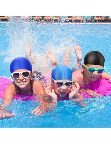 3 Gorros de Natación Silicona Janmercy para Niños y Adultos