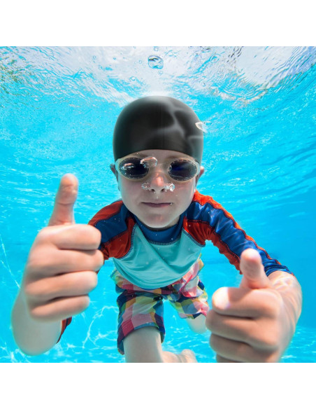 3 Gorros de Natación Silicona Janmercy para Niños y Adultos
