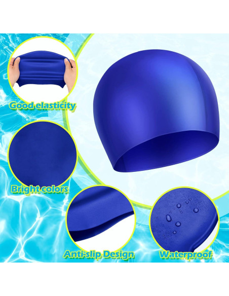 3 Gorros de Natación Silicona Janmercy para Niños y Adultos