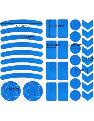 Calcomanías Reflectantes Leasinder 55 Pcs Seguridad Nocturna