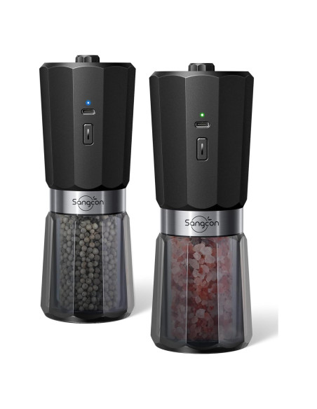 Juego de Molinillos Eléctricos de Sal y Pimienta Sangcon SK1001-2B