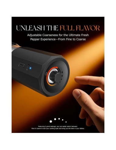 Juego de Molinillos Eléctricos de Sal y Pimienta Sangcon SK1001-2B