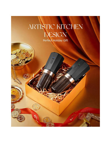 Juego de Molinillos Eléctricos de Sal y Pimienta Sangcon SK1001-2B