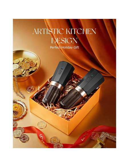 Juego de Molinillos Eléctricos de Sal y Pimienta Sangcon SK1001-2B