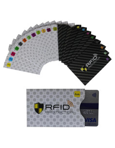 Juego de 20 Fundas RFID Protección Tarjetas Jiashili 8.7x5.8cm