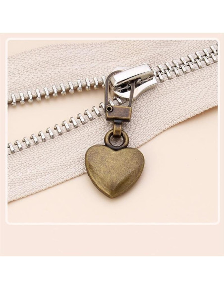 5 Tiradores de Cremallera Corazón Multicolor Jinshining