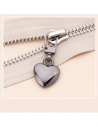 5 Tiradores de Cremallera Corazón Multicolor Jinshining