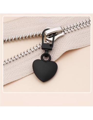 5 Tiradores de Cremallera Corazón Multicolor Jinshining