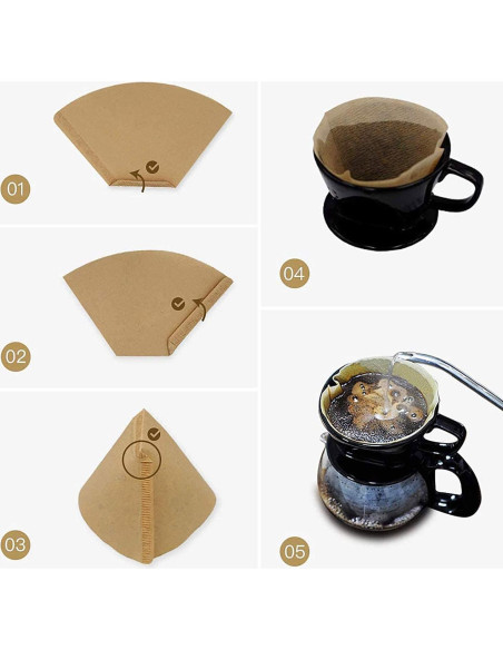 Filtro de Café Cono Irekamons 200 Unidades 8-12 Tazas Papel Natural