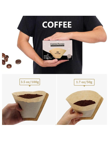 Filtro de Café Cono Irekamons 200 Unidades 8-12 Tazas Papel Natural