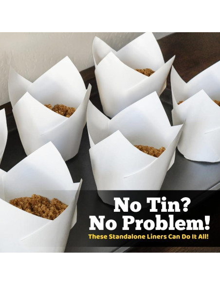 Forros para Muffins Tulipanes Blancos Bake Buddies - 200 Unidades