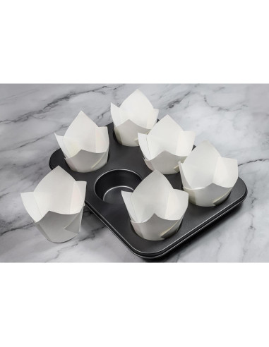 Forros para Muffins Tulipanes Blancos Bake Buddies - 200 Unidades