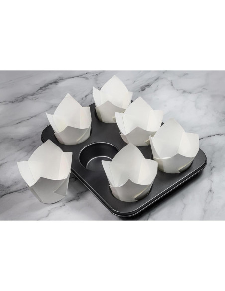 Forros para Muffins Tulipanes Blancos Bake Buddies - 200 Unidades