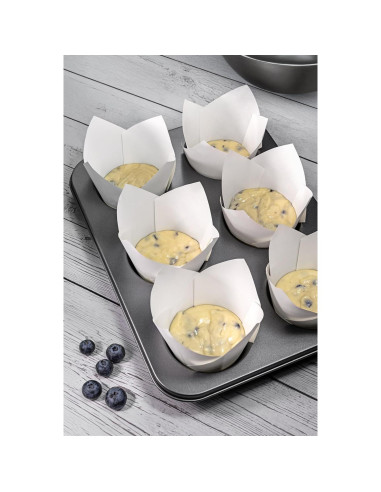 Forros para Muffins Tulipanes Blancos Bake Buddies - 200 Unidades