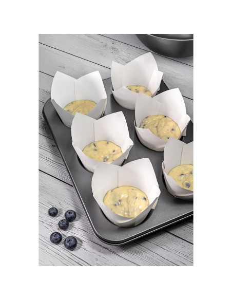 Forros para Muffins Tulipanes Blancos Bake Buddies - 200 Unidades
