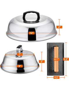 Set de Accesorios para Parrilla Leonyo: 3 Piezas - Prensa y Domos 2