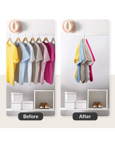 Perchas Ahorra Espacio ZEDODIER 2 Paquete Metal Plata 16 Ganchos 2