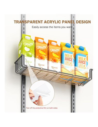 Organizador de despensa ajustable Delamu 6 niveles negro