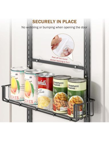 Organizador de despensa ajustable Delamu 6 niveles negro