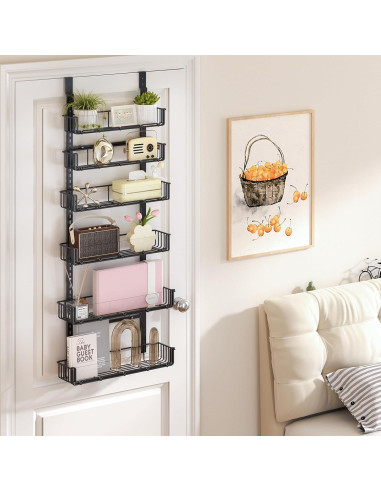 Organizador de despensa ajustable Delamu 6 niveles negro