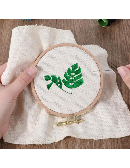 2 Aros de Bordado de Madera de Haya 10.5cm con Tornillo Ajustable