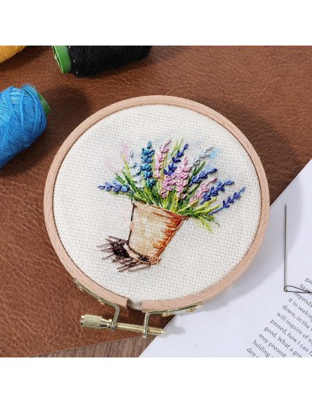 2 Aros de Bordado de Madera de Haya 10.5cm con Tornillo Ajustable