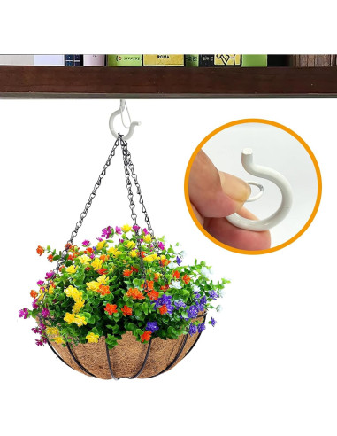 40 Ganchos de Tornillo Datttcc con Hebilla de Seguridad 5.8cm Blanco