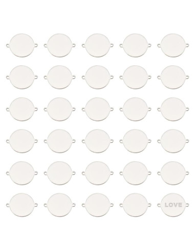 30 Piezas Etiquetas Colgantes Acero Inoxidable 25mm UNICRAFTALE