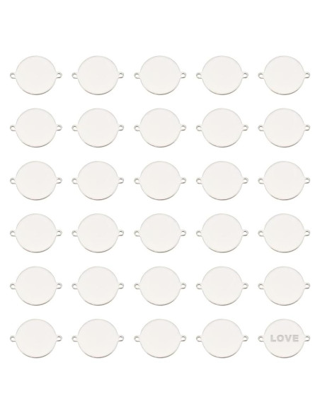 30 Piezas Etiquetas Colgantes Acero Inoxidable 25mm UNICRAFTALE