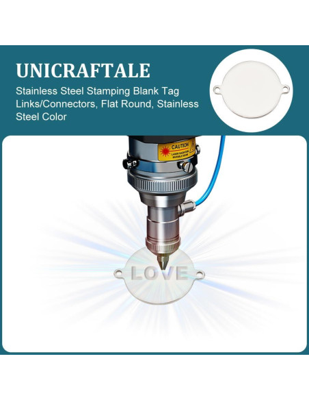 30 Piezas Etiquetas Colgantes Acero Inoxidable 25mm UNICRAFTALE