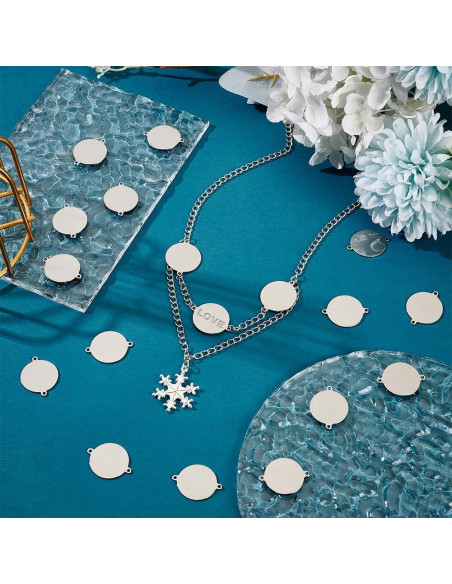 30 Piezas Etiquetas Colgantes Acero Inoxidable 25mm UNICRAFTALE