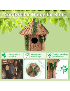 Casa para Aves de Madera GARDYUE Mediana Cedro Colgante 2