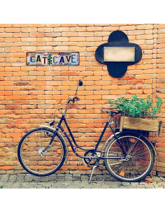 Cartel de Metal Vintage Cueva de Gato 40x10 cm Decoración 2