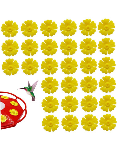30 Piezas Repuesto Alimentador Colibrí Jinshining Amarillo 3cm